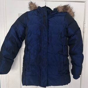 Gap Girls Down Puffer Coat with Detachable Fur-size Large
